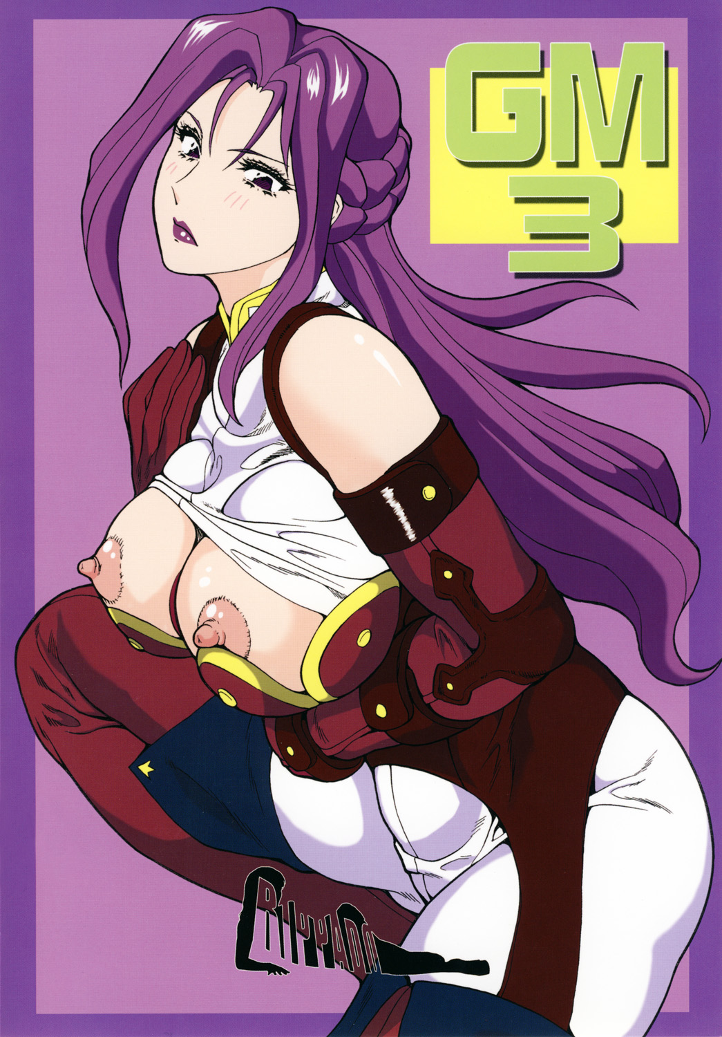 1girls 2009 breasts code_geass cornelia_li_britannia female hair large_breasts nipples ootake_pashio purple_hair solo