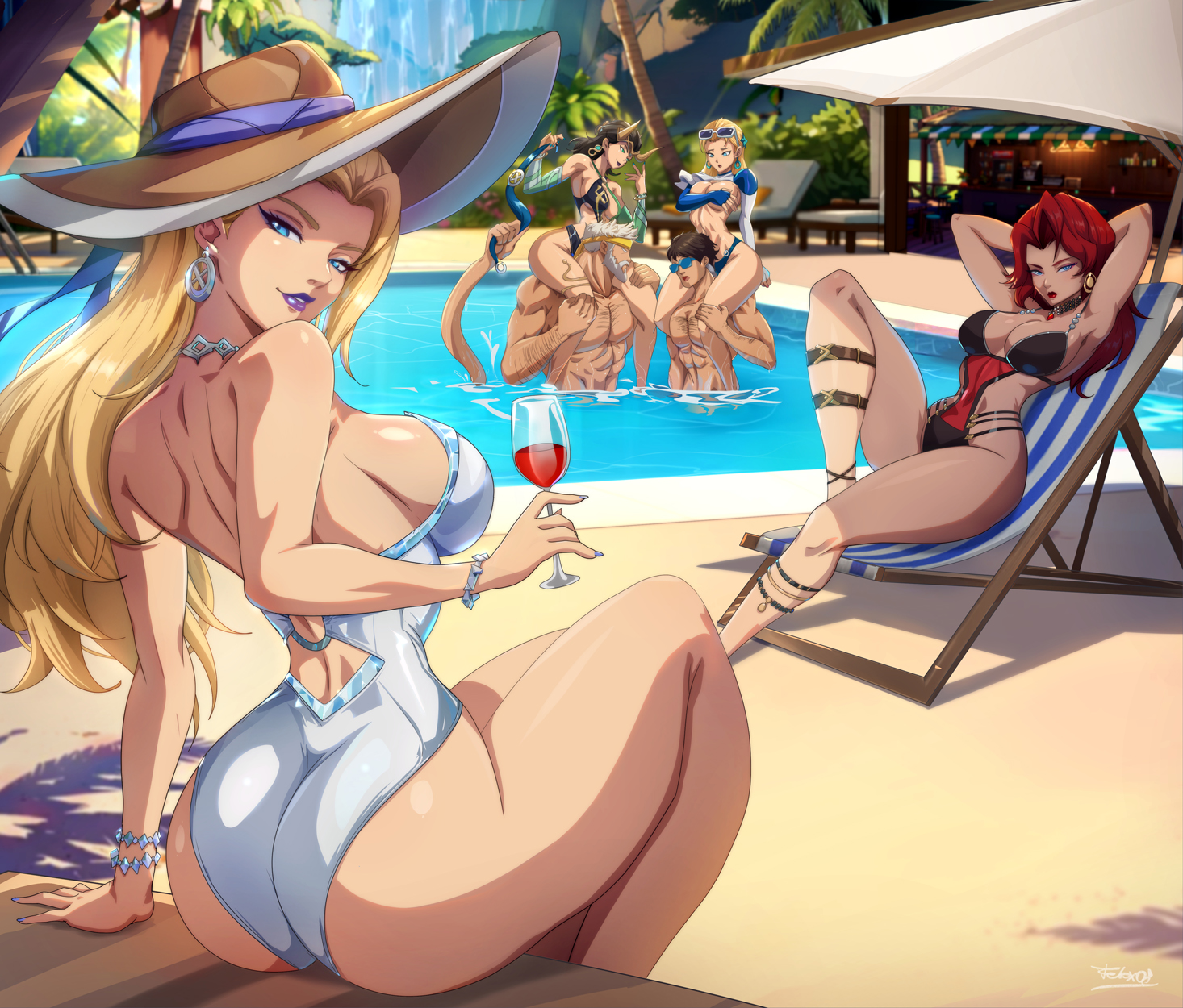 2d, avengers, bikini, bikini top, bikini top removed, black widow (aquatic assassin), black widow (marvel rivals), black widow (marvel), emma frost, emma frost (marvel rivals), emma frost (white wave queen), fantastic four, felox08, invisible woman, invisible woman (azure shade), invisible woman (marvel rivals), lady loki, lady loki (marvel rivals), loki (marvel rivals), loki (marvel), marvel, marvel rivals, mr fantastic (marvel rivals), natasha romanoff, pool party, reed richards, reed richards (marvel rivals), stolen bikini, stolen swimsuit, sue storm, thor (marvel rivals), thor (marvel), thor (worthy waves), topless, topless female, white queen, x-men