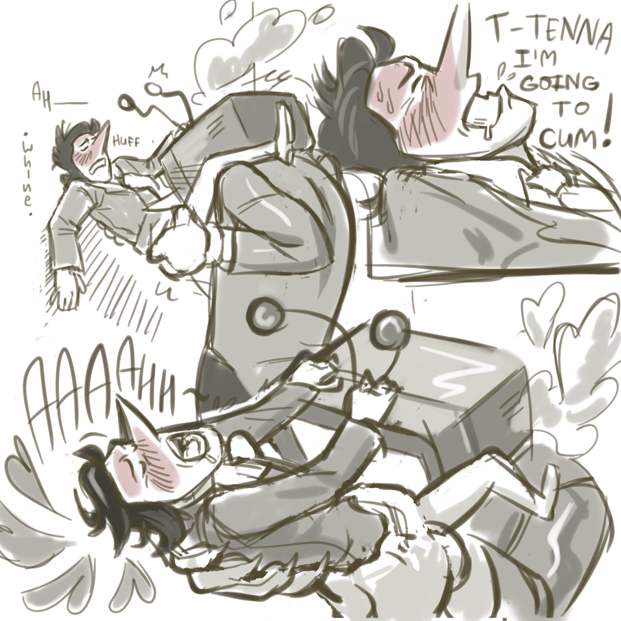 against wall, blowjob, comic page, cumming in mouth, deltarune, drunk sex, gay, oral sex, size difference, spamton g spamton, tenna (deltarune), undertale (series), yaoi