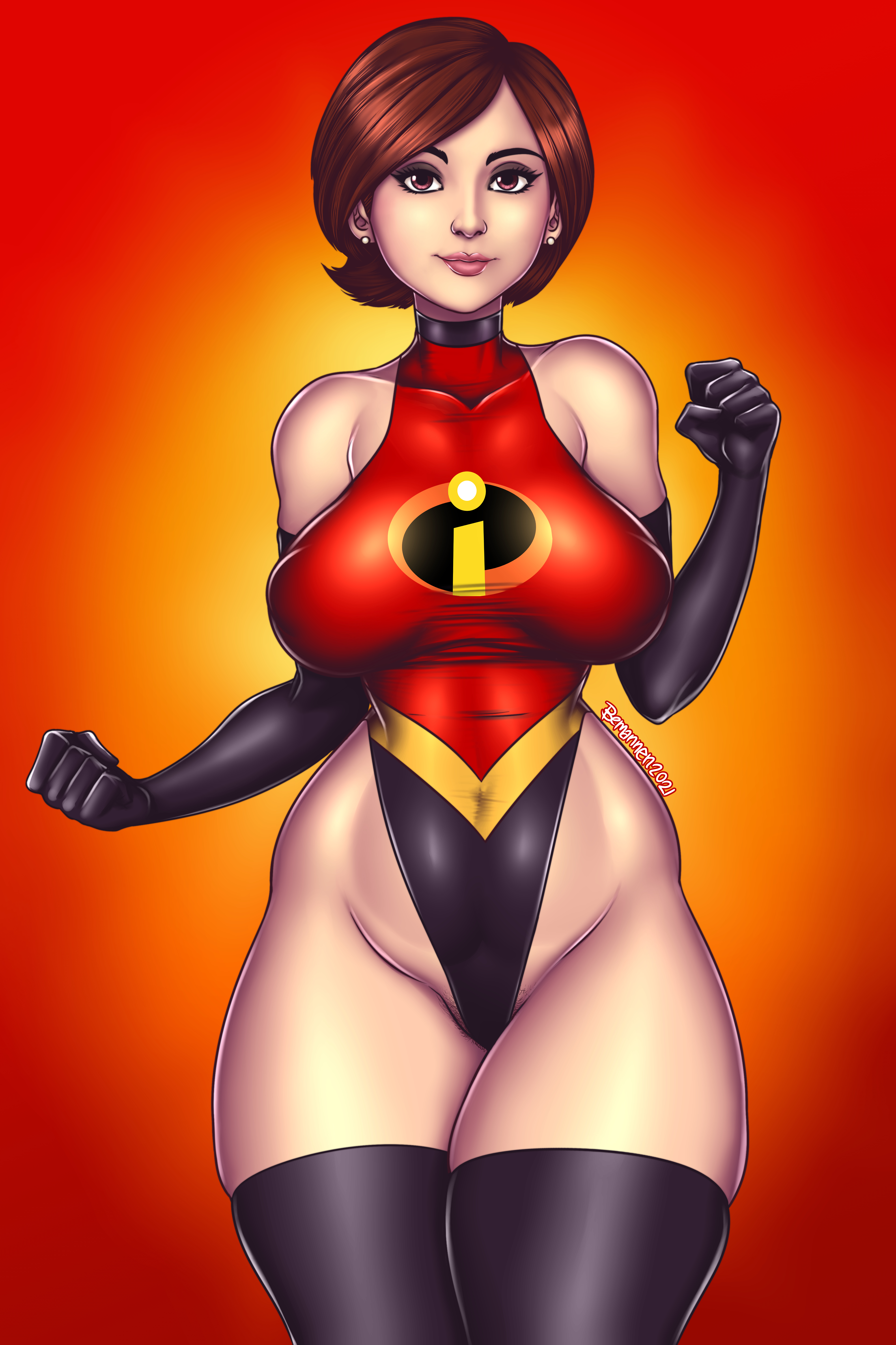 ass, bemannen, big ass, big butt, disney, elastigirl, helen parr, latex clothing, leotard, pixar, tagme, the incredibles, thick ass, thick hips, thick thighs