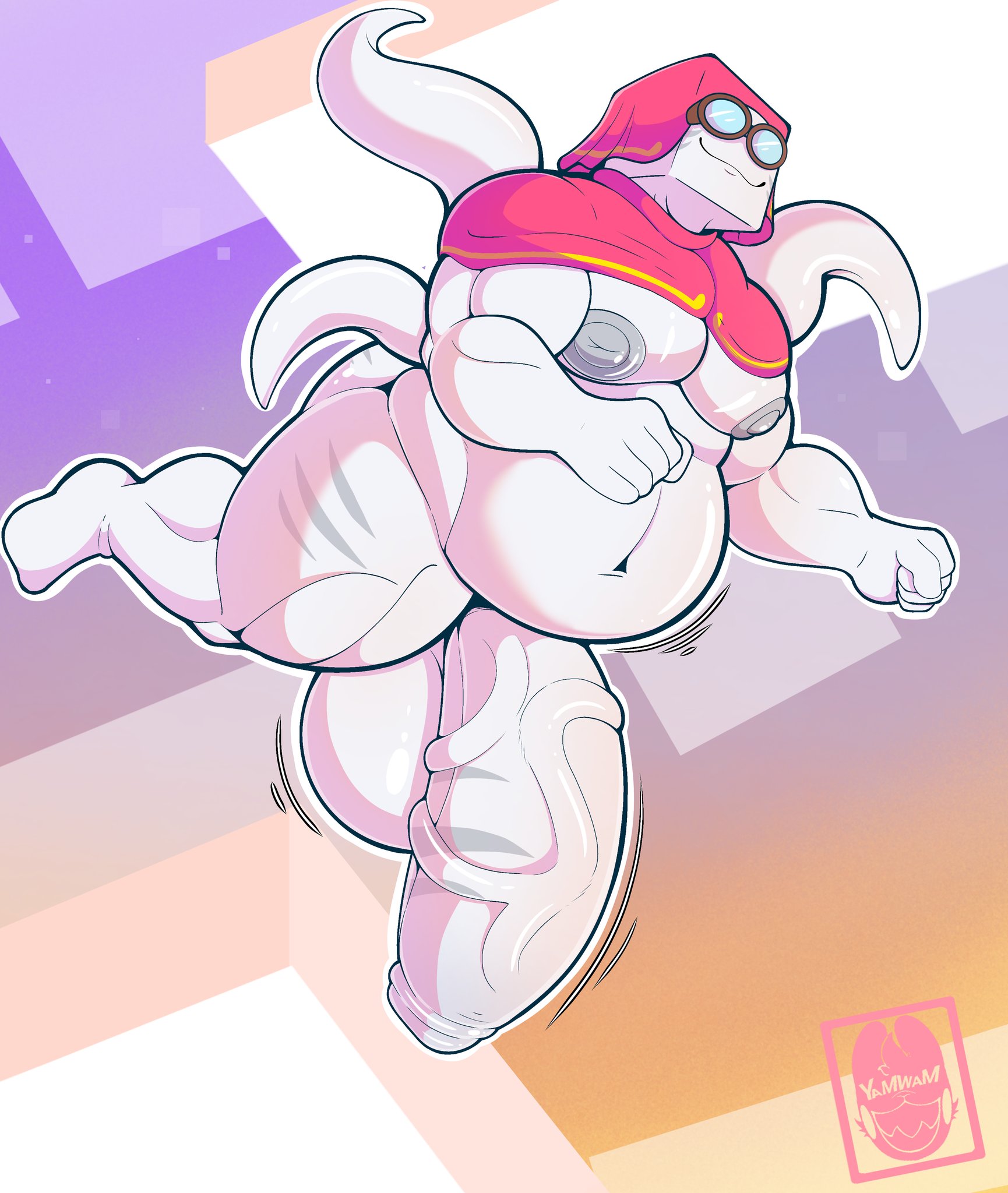 1boy, 2d, absurd res, absurd resolution, absurdres, anthro, anthro focus, anthro male, anthro only, anus, ass, bfad, big anus, black sclera, chubby, chubby belly, clothed, digital art, digital drawing (artwork), digital media, digital media (artwork), foreskin, full body, ghast (minecraft), goggles, happy ghast (minecraft), hi res, high resolution, highres, humanoid, male, male only, microsoft, minecraft, minecraft mob, monster to humanoid, muscles, muscular, muscular anthro, muscular arms, muscular legs, muscular male, muscular thighs, not originally humanoid, oc, original character, owen (yamwamm), penis, plantigrade, puffy anus, puffy areola, puffy areolae, puffy nipples, solo, standing, tentacle, tentacle limbs, thick, thick ass, thick legs, thick penis, thick thighs, uncircumcised, vein, veins, veiny, veiny penis, voluptuous, voluptuous male, white body, yamwamm