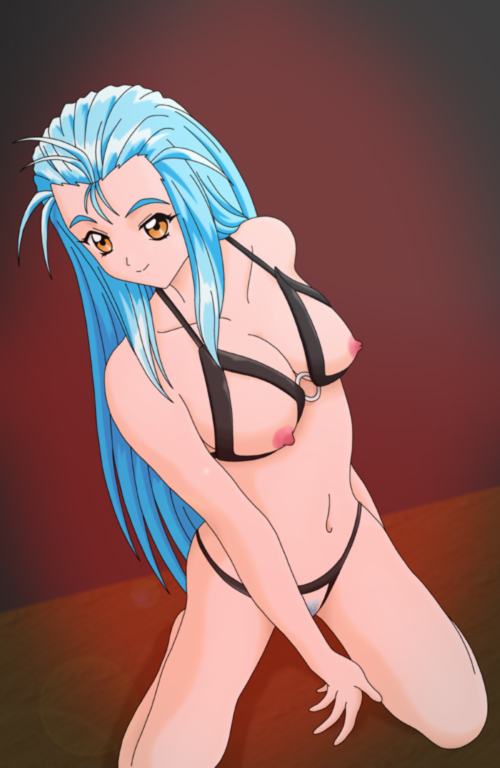 bra breastless_clothes covering crotchless_panties cupless_bra minazuki_kotoko nude o-ring_top orange_eyes panties pubic_hair smile tokimeki_memorial tokimeki_memorial_2 underwear