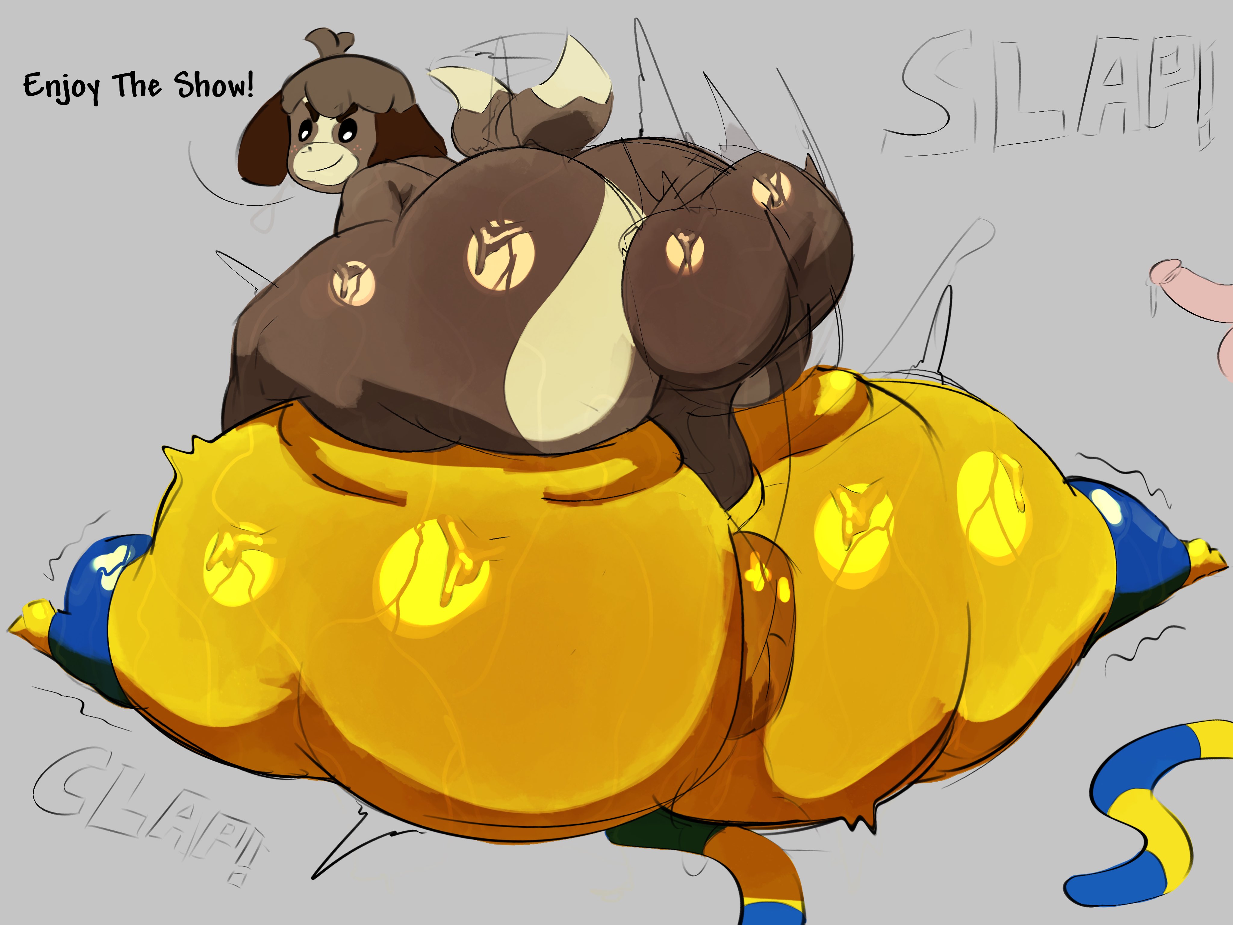 adawndraws, animal crossing, ankha, ankha (animal crossing), ass, booty, bottom, butt, digby (animal crossing), fat, fat ass, hyper, nintendo, submissive bottom, tagme