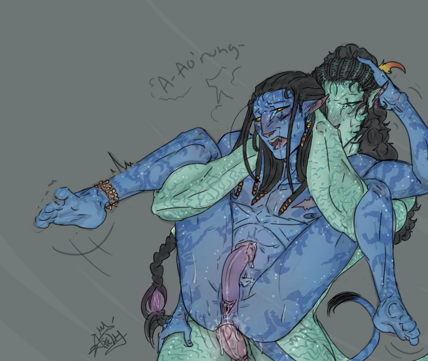2boys, alien, alien humanoid, anal, anal insertion, anal sex, aonung, avatar, avatar: the way of water, blue body, blue skin, cuntboy, cuntboy sans balls, duo, duo focus, gay, gay sex, herm, hermaphrodite, humanoid, interracial, intersex, male focus, male only, male/male, maleherm, multi genitalia, na'vi, neteyam, non-human, non-human only, penis, penis in ass, pussy, scar, striped body, tail