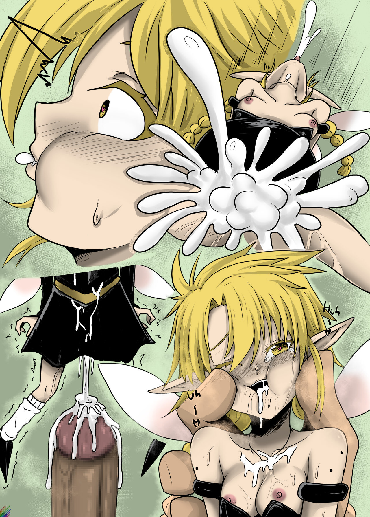 1girls, blonde, blonde female, blonde hair, blonde hair female, blonde-haired female, boobs, breasts, cum, cum in pussy, cum inside, ejaculation, fairy, fairy wings, female, minigirl, necklace, nipples, no bra, no panties, orgasm, pixie, pointy ears, ramiris, semen, semen in mouth, small girl, tensei shitara slime datta ken, tetupong, that time i got reincarnated as a slime, thick thighs, thighs, tiny girl, tits, wings, woman, yellow eyes, yellow eyes female