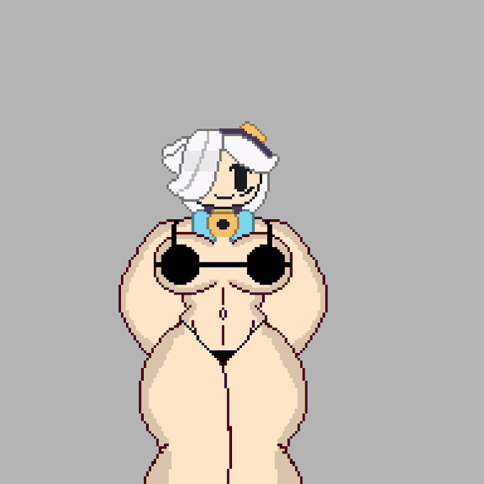 big_ass big_breasts brawl_stars colette_(brawl_stars) female female_only pixel_art pumpkinz6 white_hair