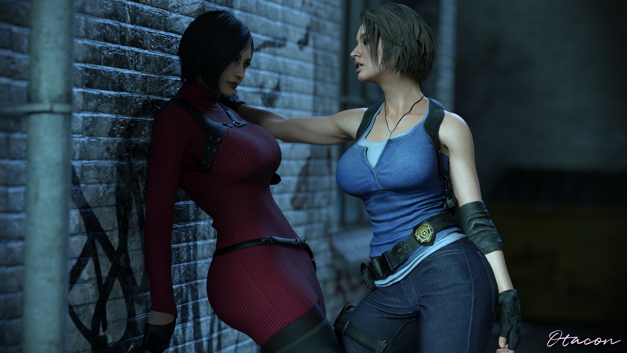2girls, 3d, ada wong, ass, big ass, big breasts, breasts, bust, busty, capcom, chest, curvaceous, curvy, curvy figure, female, female focus, hips, hourglass figure, huge ass, huge breasts, jill valentine, jill valentine (sasha zotova), large ass, large breasts, legs, light skin, light-skinned female, mature, mature female, otacon212, resident evil, resident evil 2, resident evil 3, resident evil 3 remake, resident evil 4, slim waist, thick, thick hips, thick legs, thick thighs, thighs, top heavy, voluptuous, voluptuous female, waist, wide hips