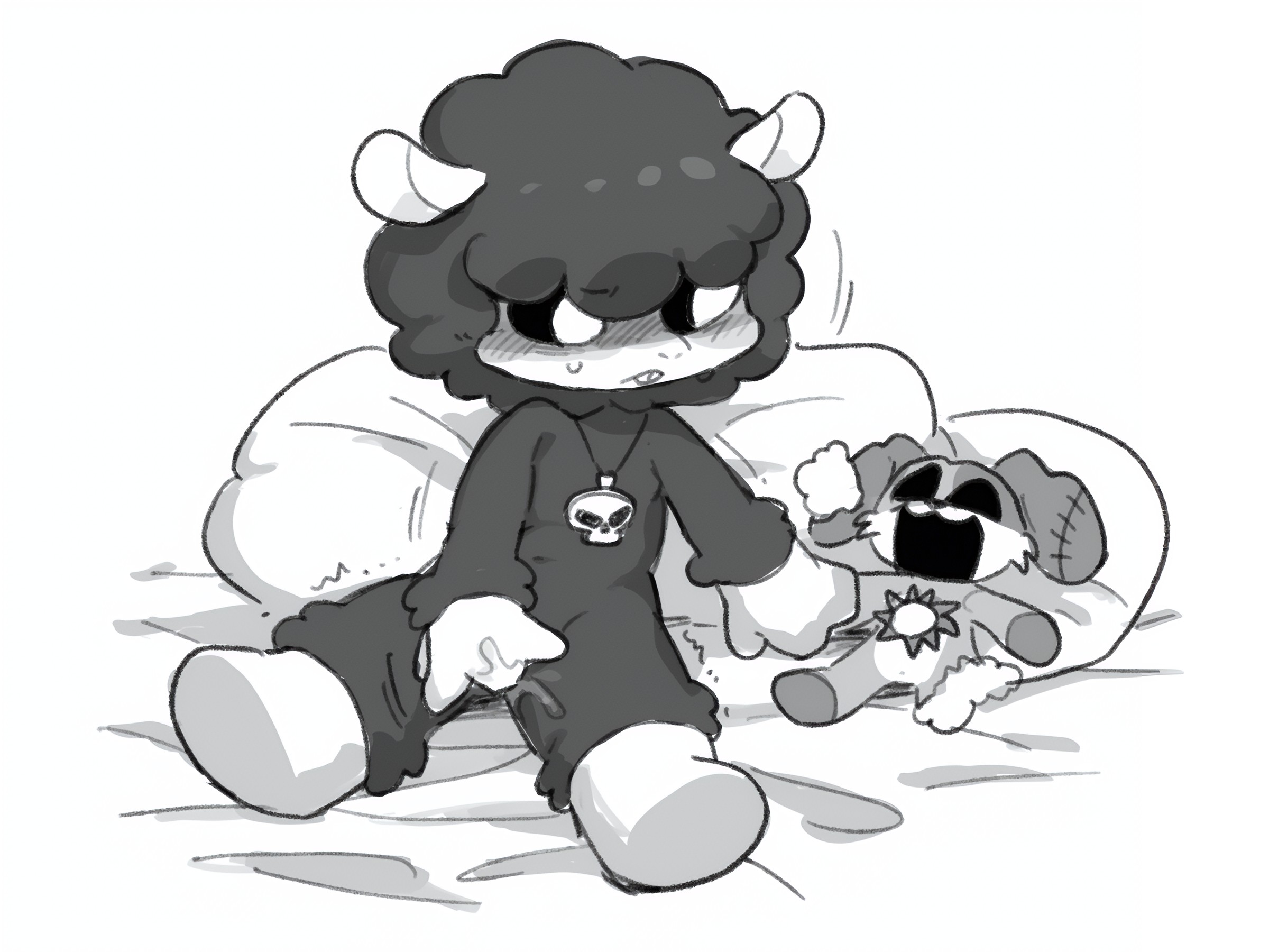 1girls, 2025, 2025s, 2d, 2d (artwork), 2d artwork, 763 san, absurd res, absurdres, accessory, anthro, anthro female, anthrofied, baba chops, baba chops (poppy playtime), black and white, black body, black eyes, black fur, black hair, black sclera, black sheep, black tail, black wool, bovid, bovine, breasts, buck teeth, buckteeth, caprine, cotton tail, critters (poppy playtime), curly hair, digital art, digital drawing, digital drawing (artwork), digital media, digital media (artwork), digital painting, digital painting (artwork), dogday, dogday (poppy playtime), female, female anthro, female focus, female only, finger fuck, fingering, fur, furry, furry female, genitals, hi res, hooves, jewelry, lying, mammal, mascot horror, masturbation, mob entertainment, mob games, navel, necklace, nightmare critters, nipples, no humans, open mouth, pendant, pillow, plushie, poppy playtime, poppy playtime (chapter 3), poppy playtime (chapter 4), pupils, pussy, sheep, sheep ears, sheep girl, sheep humanoid, sheep tail, sheeps, sitting, skull accessory, skull necklace, skull pendant, smiling critters, solo, solo female, solo focus, spread legs, spreading, tail, teeth, tongue, vaginal masturbation, vaginal penetration, video games, white ears, white eyes, white face, white inner ear, white pupils, wool, wool (fur), wool hair