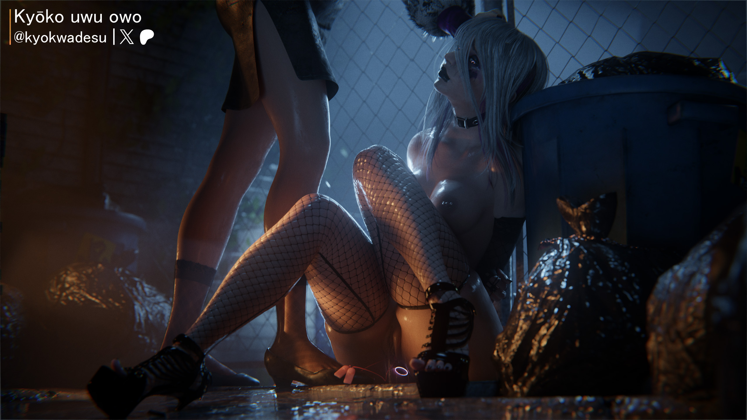 2025, 2girls, 3d, alley, anus, ass, black lipstick, black toenails, breasts, broken rape victim, butt plug, chocker, dbd, dead by daylight, dominant female, domination, dripping, dripping pussy, exposed, female, female focus, female/female, fishnet legwear, fishnet stockings, fishnets, forced, forced exposure, forced orgasm, glowing eyes, goth, goth girl, grabbing, hair grab, hands behind back, helpless, high heels, humiliated, humiliation, kyokwadesu, leather, leather clothing, legs, lezdom, light skin, light-skinned female, lipstick, long hair, long sleeves, naked, naked female, nipples, nude, outdoors, outside, pierced nipples, piercing, plug (sex toy), public, public exposure, public nudity, public use, purple hair, pussy, pussy juice, pussy juice drip, rape, raped, ruined makeup, sable ward, shiny skin, skirt, socks, squirting, submissive female, tight clothing, tight fit, tits, toes, trash, trash can, used like a toy, vibrator, vibrator in pussy, wet, wet body, white hair, yun-jin lee, yuri