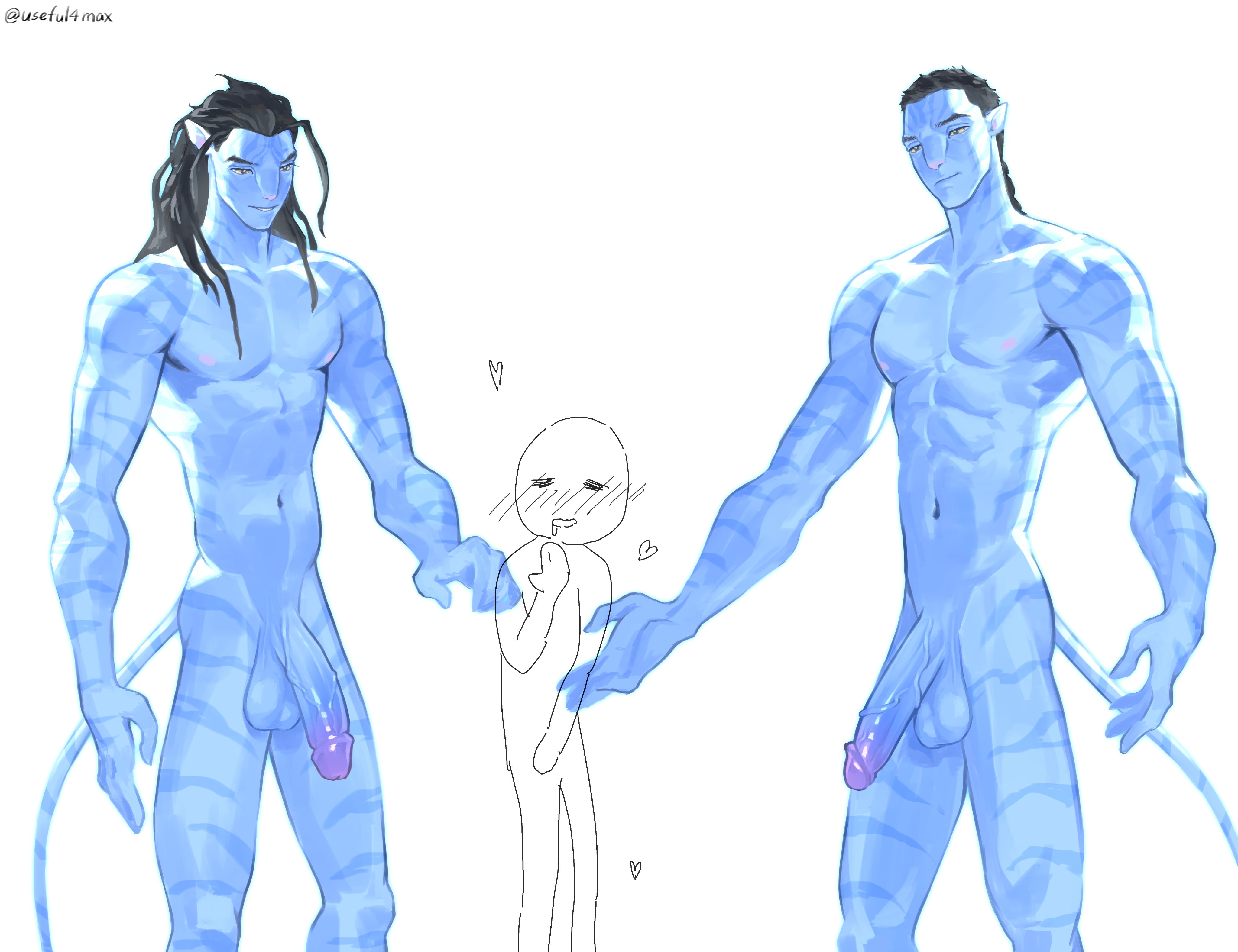 abs, avatar, avatar: the way of water, balls, bara, biceps, big balls, big penis, blue body, blue skin, erection, jake sully, long hair, male, male nipples, male only, manly, miles quaritch, muscular, muscular male, na'vi, nipples, non-human, nude, pecs, penis, skinny, useful4max, yaoi