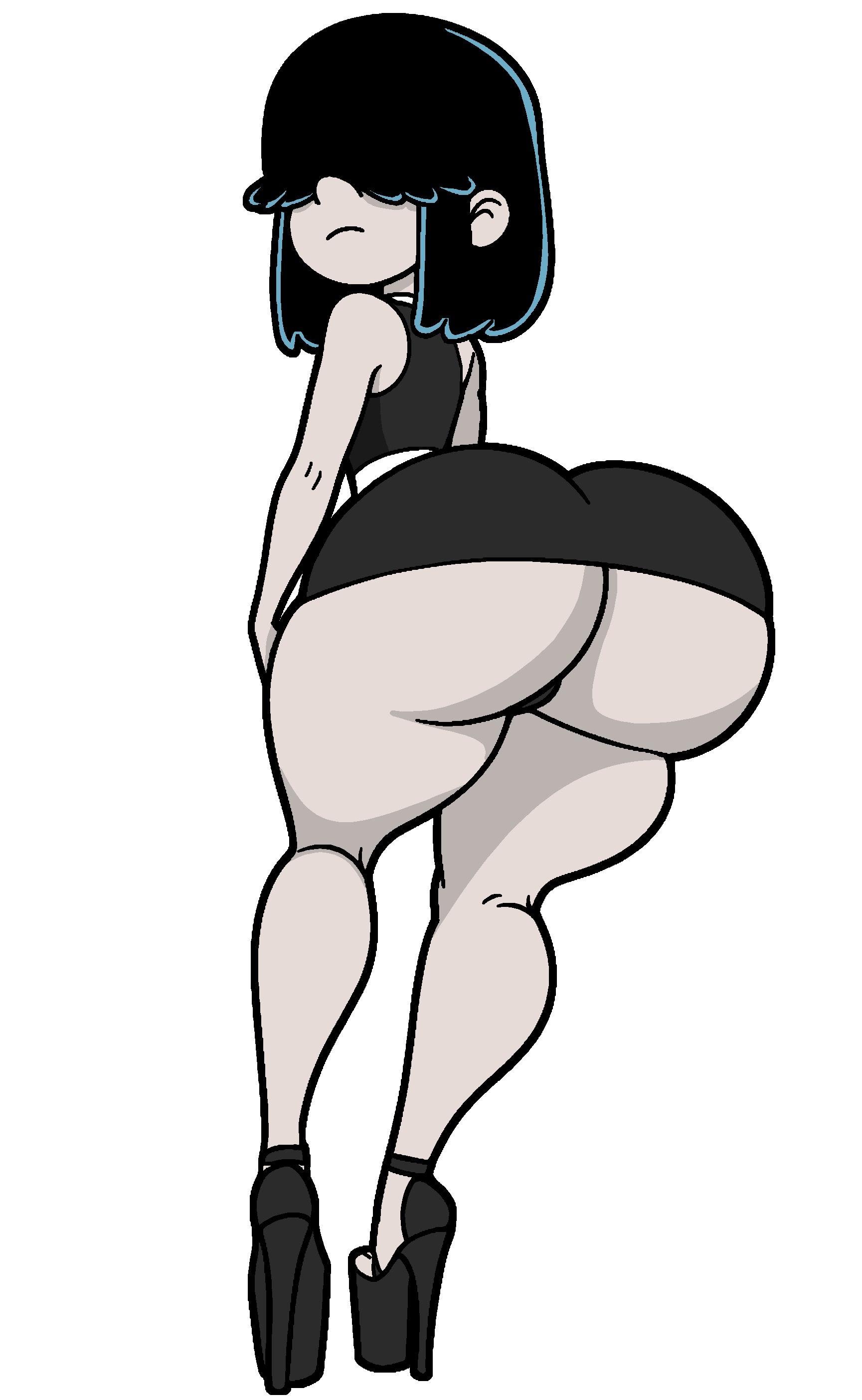 1girls, artist request, curvy, female, goth, high heels, huge ass, lucy loud, tagme, the loud house, weird