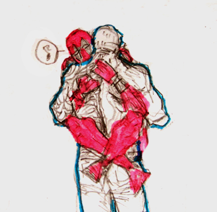 2boys artist_request cable_(x-men) deadpool gay male male_only marvel nathan_summers nude white_hair x-force x-men yaoi