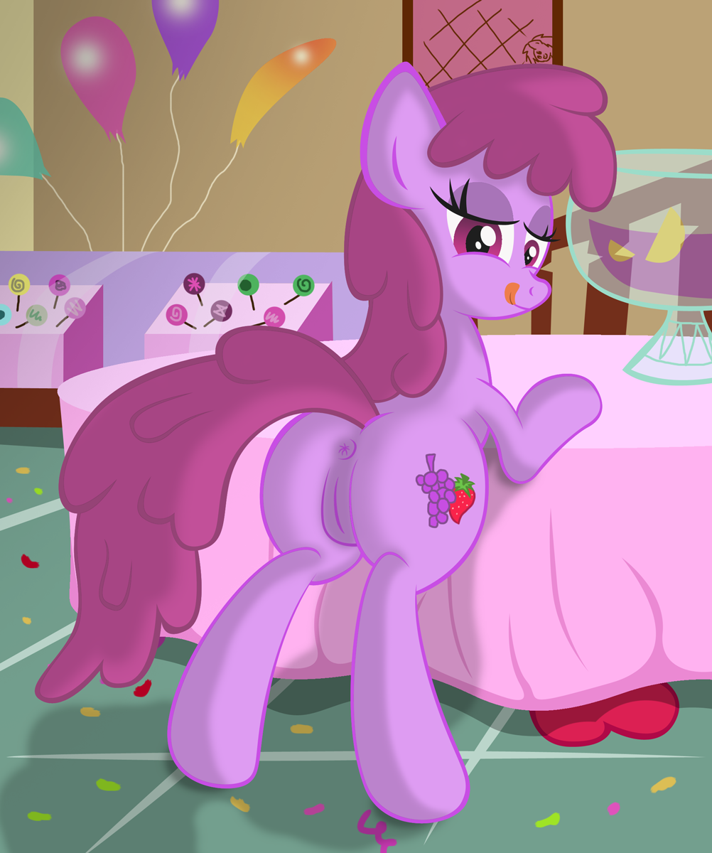 anus ass balloons berry_punch_(mlp) candy cutie_mark equine female friendship_is_magic hair horse lollipop my_little_pony pink_eyes pink_hair pony pussy smooth_skin ziemniax