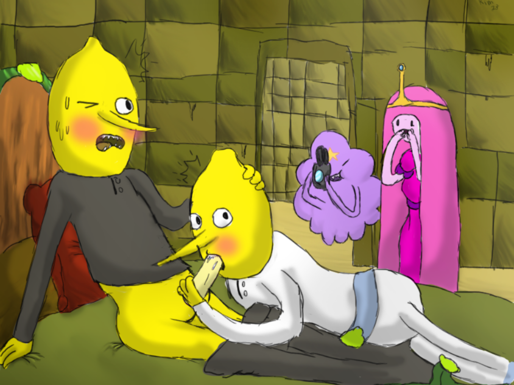 adventure_time busted earl_lemongrab fellatio lemongrab_2 lumpy_space_princess male oral princess_bubblegum yaoi