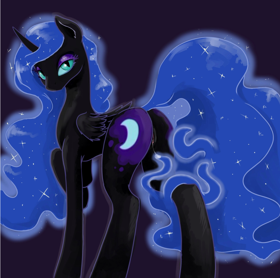 alicorn ass cutie_mark dark_persona equine female friendship_is_magic horn horse justpony masturbation my_little_pony nightmare_moon_(mlp) plain_background pony princess_luna_(mlp) pussy pussy_juice solo tentacle vaginal_penetration wings