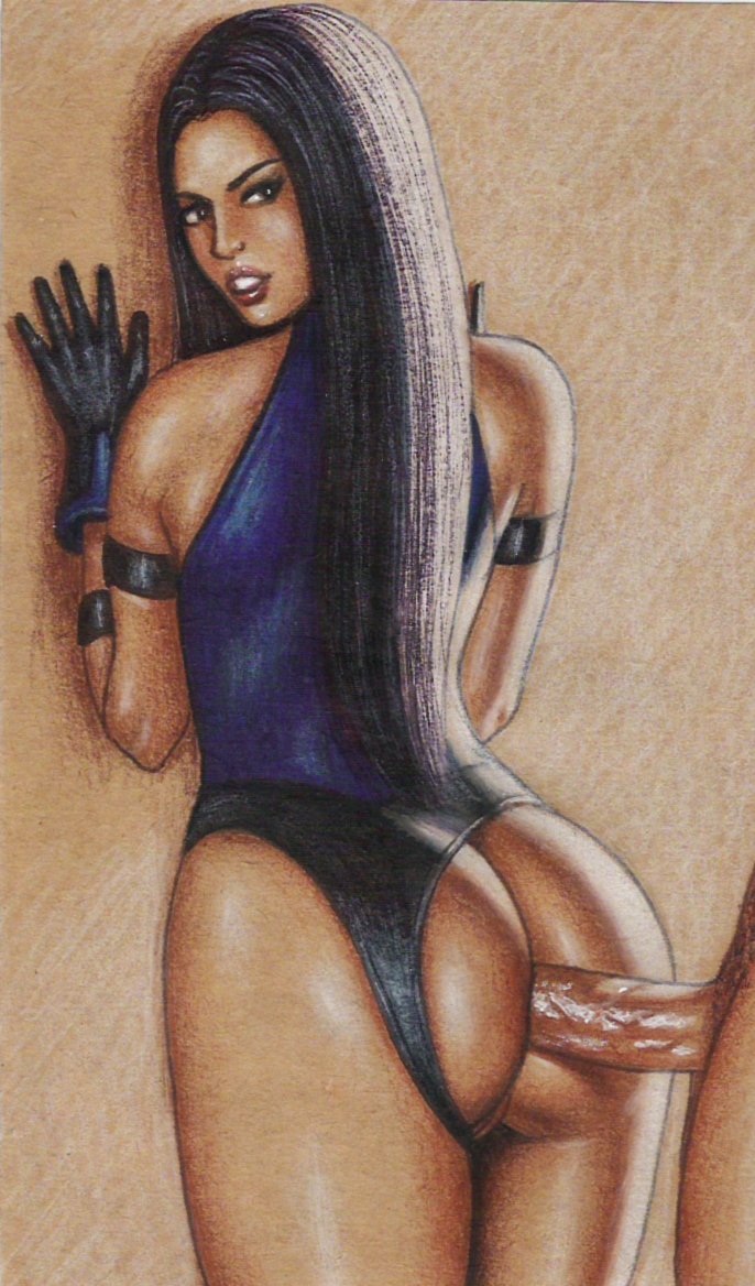 2d anal anal_sex armband ass big_ass black_hair dat_ass edithemad gloves hair hair_down huge_ass kitana klassic_kitana leotard leotard_aside light-skinned_female light-skinned_male long_hair looking_back mortal_kombat mortal_kombat_3 partial_male penis unmasked