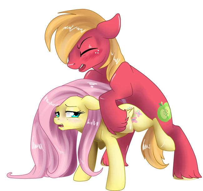 2013 alpha_channel big_macintosh_(mlp) blonde_hair blush cutie_mark drooling duo equine female feral fluttershy_(mlp) freckles friendship_is_magic from_behind green_eyes hair horse male my_little_pony pegasus pink_hair plain_background pony saliva sex straight sugarcup transparent_background wings