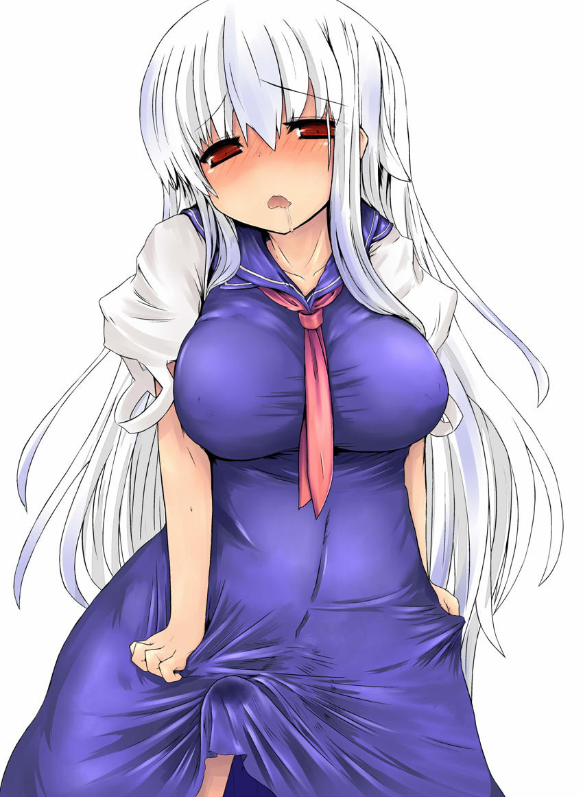 1futa bulge eigetu erection erection_under_clothes futa_only futanari intersex keine_kamishirasawa penis solo touhou