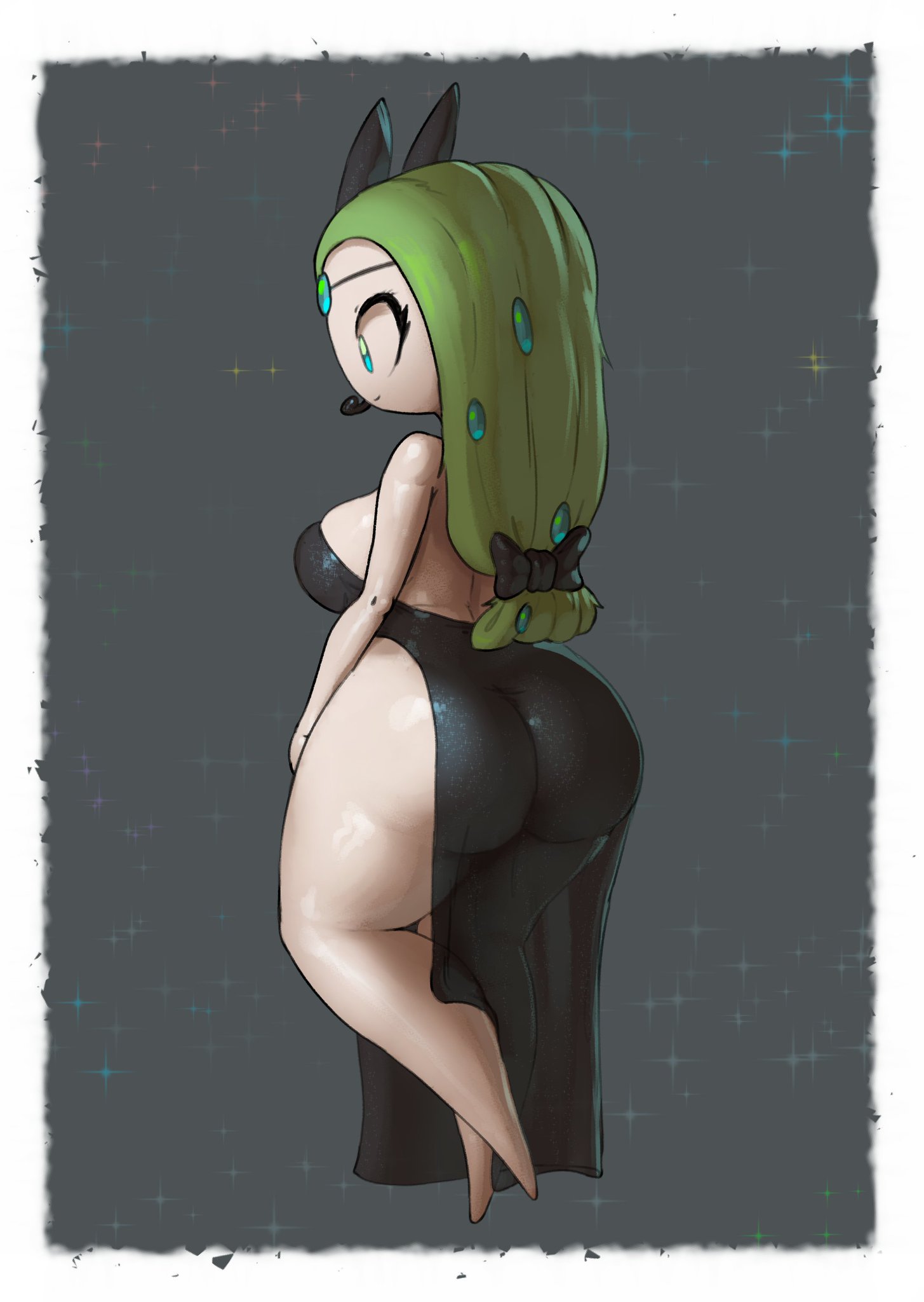 ass, big ass, black dress, dress, legendary pokemon, meloetta, mythical pokemon, new year, pokemon, pokemon (species), salt lick1, tagme