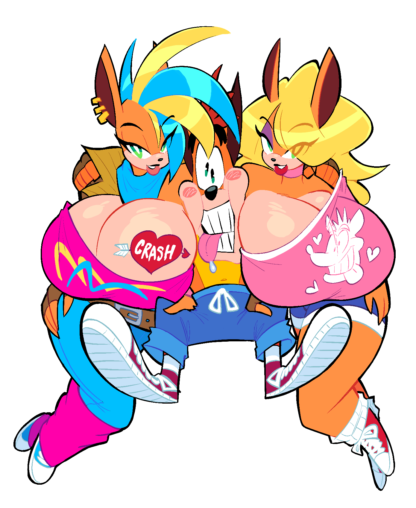 2girls, anthro, bandicoot, crash (series), crash bandicoot, crash bandicoot 4: it's about time, female, furry, huge breasts, ilikestuffdoyou, pirate tawna, tawna bandicoot, tawna bandicoot (crash 4), theguywhodrawsalot