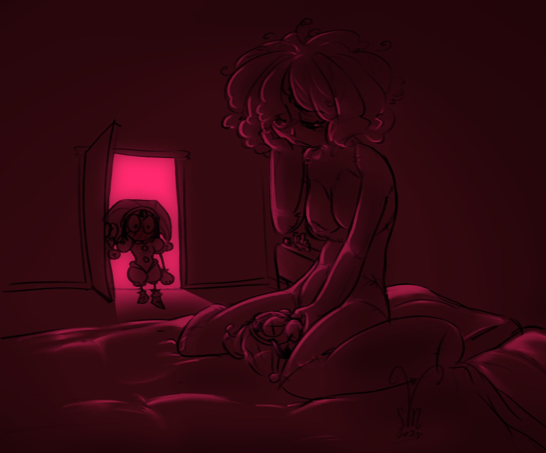 2025, bedroom, caught, caught masturbating, completely nude female, doll girl, glitch productions, gooseworx, low light, masturbation, pomni, pomni (tadc), pomni (the amazing digital circus), ragatha, ragatha (tadc), ragatha (the amazing digital circus), sex doll, the amazing digital circus, vixsin, yuri