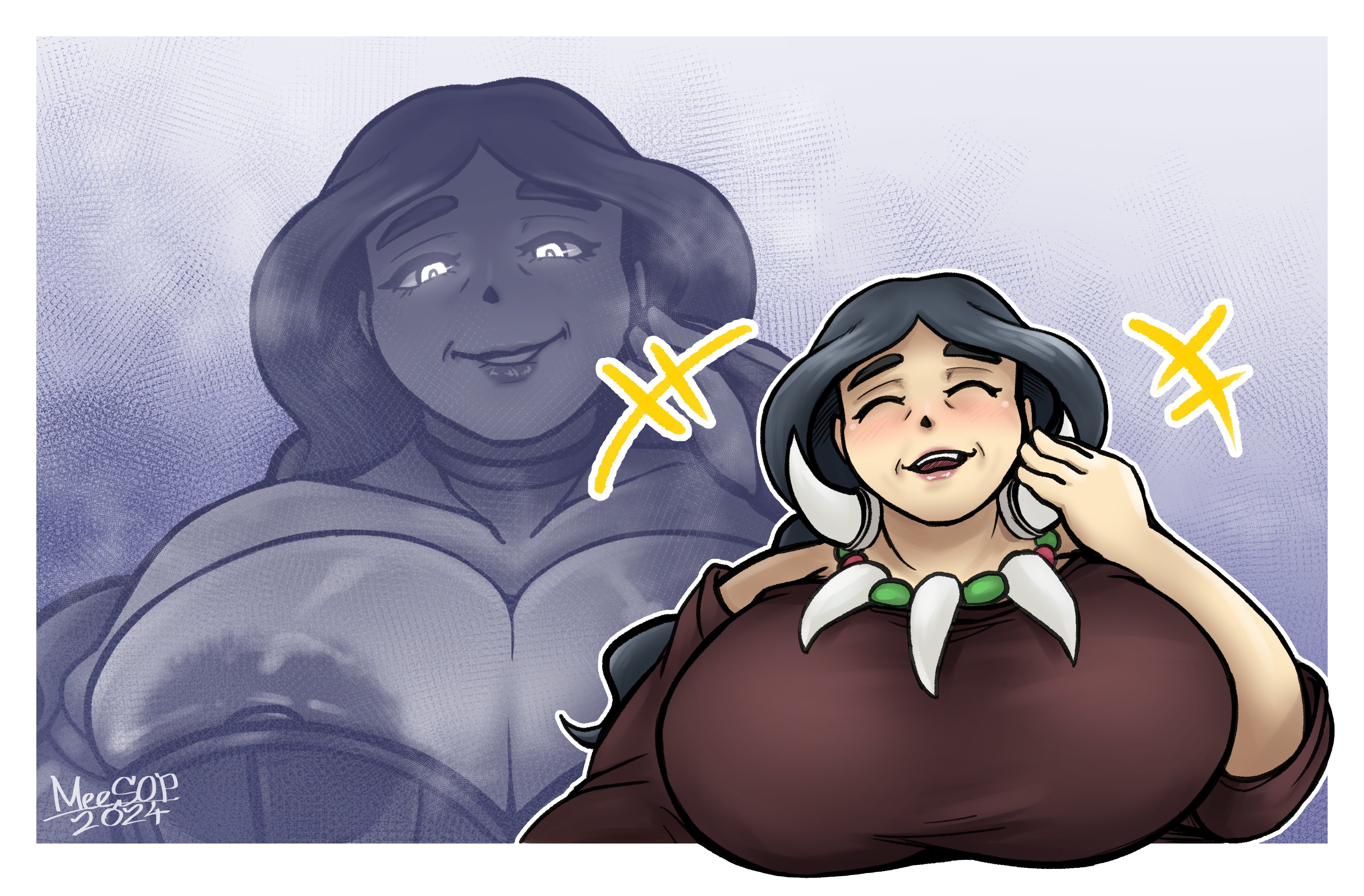 breasts, dragon master, drasna (pokemon), elite four, female, gilf, granny, mature female, meesop, nipples, old, old woman, pokemon, yandere, yandere eyes