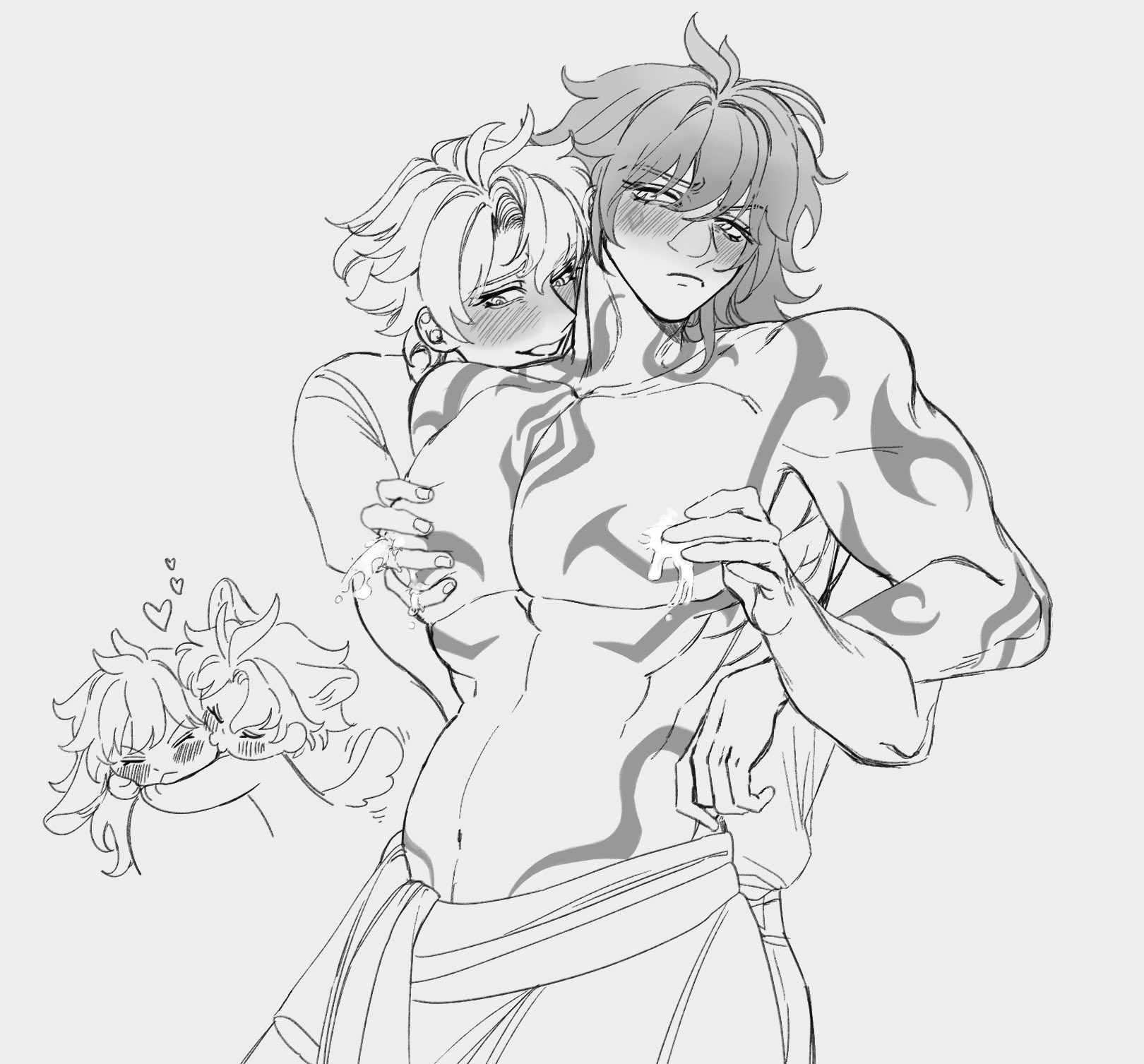2boys, gay, honkai: star rail, lactation, male lactation, male only, male pregnancy, male/male, mydei (honkai: star rail), nipple play, nipple stimulation, nipple tweak, phainon (honkai: star rail), pregnant, pregnant belly, pregnant male, yaoi