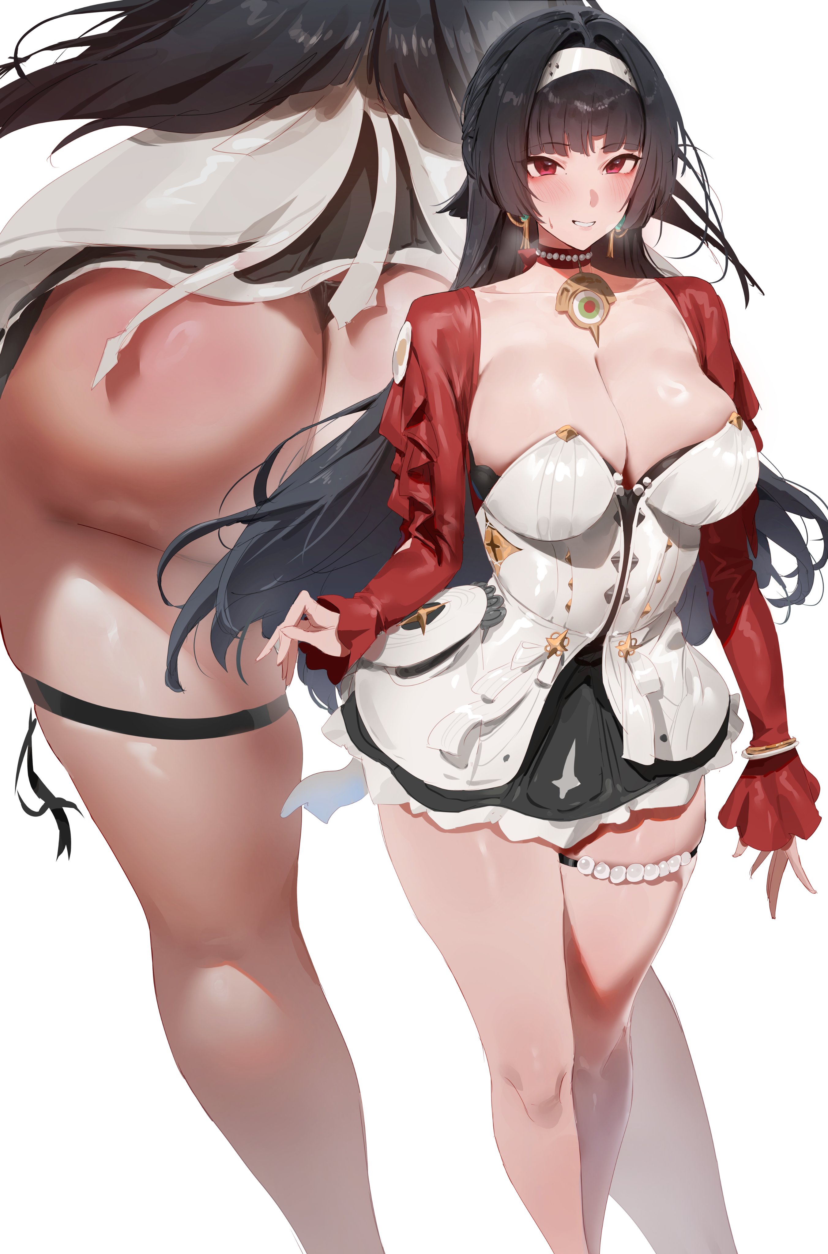 1girls, absurd res, ass, astra yao, breasts, child bearing hips, cleavage, fat ass, female, female focus, female only, hi res, large ass, large breasts, light skin, light-skinned female, looking at viewer, rororo, solo, thighs, zenless zone zero