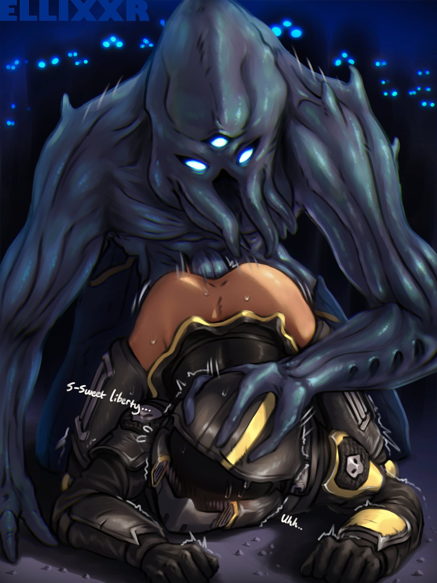 ellixxr female_human helldiver_(helldivers) helldivers_2 human_on_alien illuminate_(helldivers) monsterfucker monsterfucking tagme teratophilia xenophilia