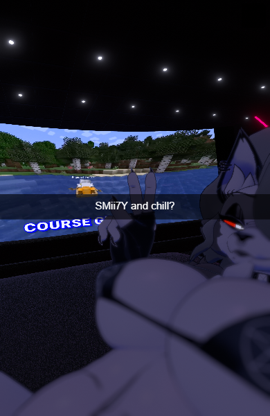 3d anthro bikini cryptiacurves female gray_hair helluva_boss high_resolution highres loona_(cryptiacurves) loona_(helluva_boss) netflix_and_chill red_eyes solo solo_female spiked_collar vrchat wolf wolf_girl xenoshi