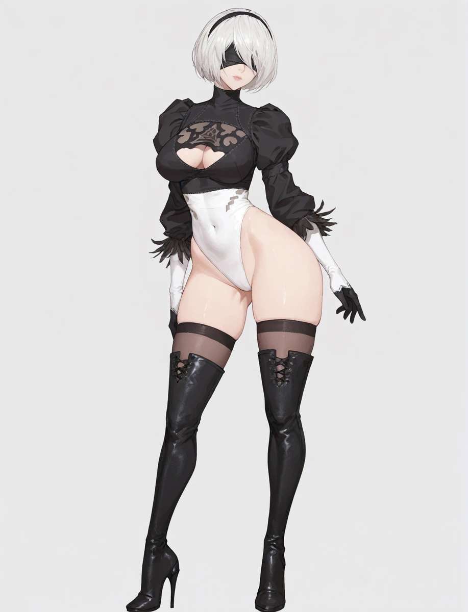 ai_generated high_heel_boots nier:_automata shu thighs yorha_2b