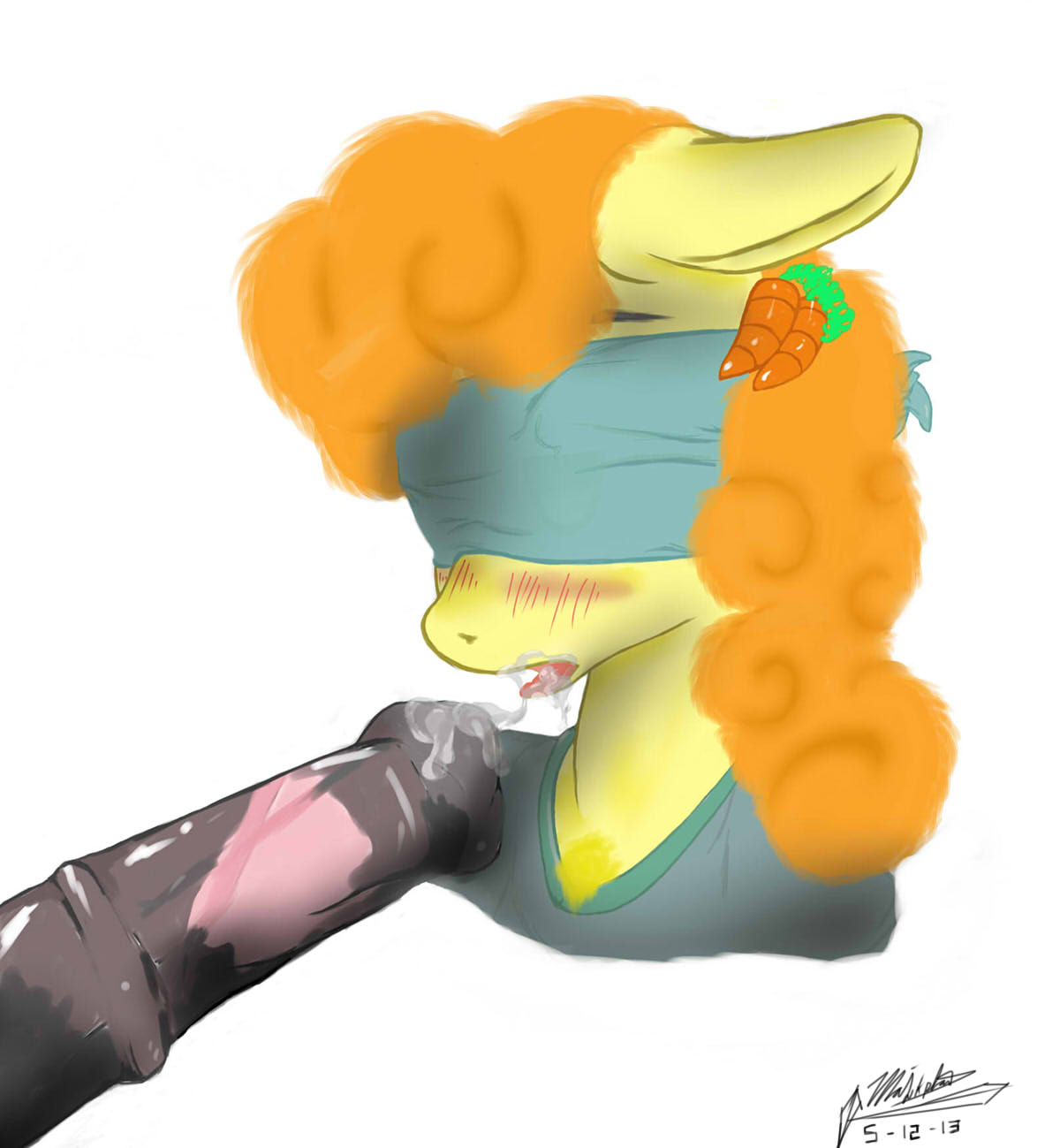 blindfold carrot_top_(mlp) cum equine friendship_is_magic horse majikplant420 my_little_pony