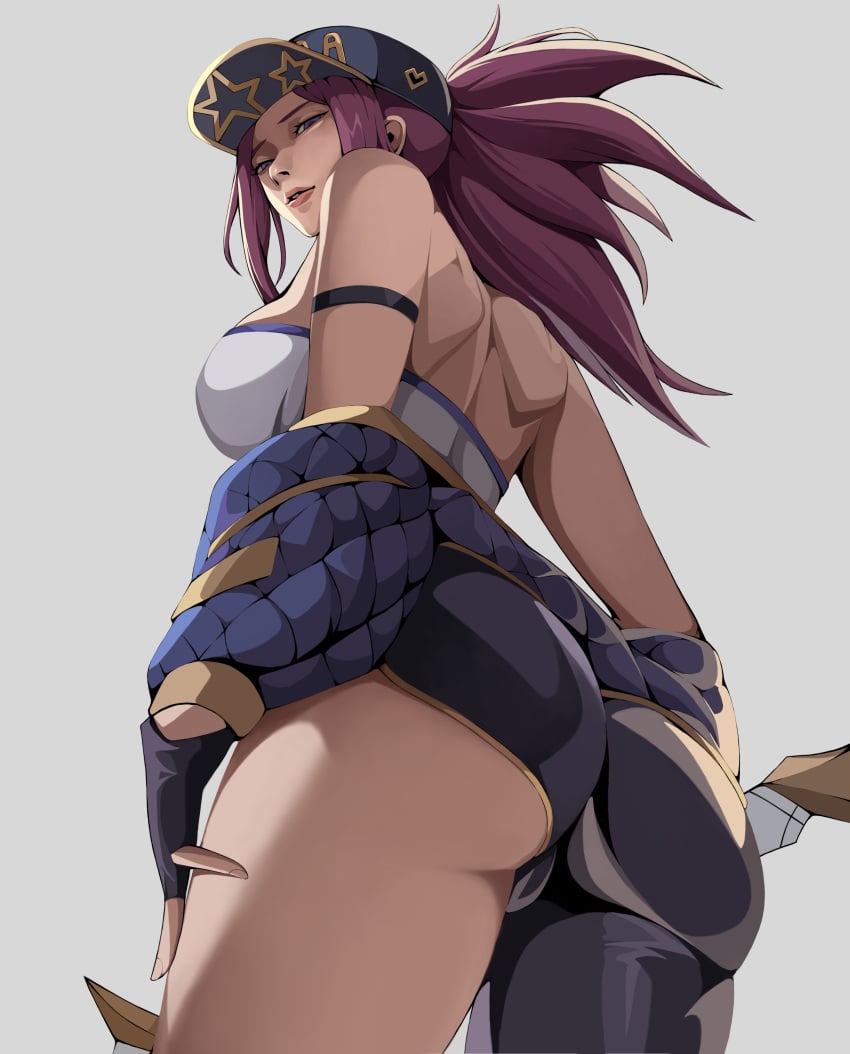 1girls, 2d, 2d (artwork), akali, akali (league of legends), akali jhomen tethi, ass, ass focus, big ass, female, k/da akali, k/da series, league of legends, riot games, solo, stetano, thick ass, thick thighs, thighs