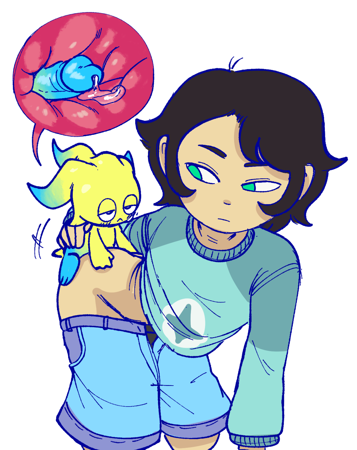 ambiguous gender, anal, bodily fluids, duo, extreme size difference, fan character, genital fluids, hexanne, hi res, interspecies, larger penetrated, male, precum, size difference, starveil (artist), tagme