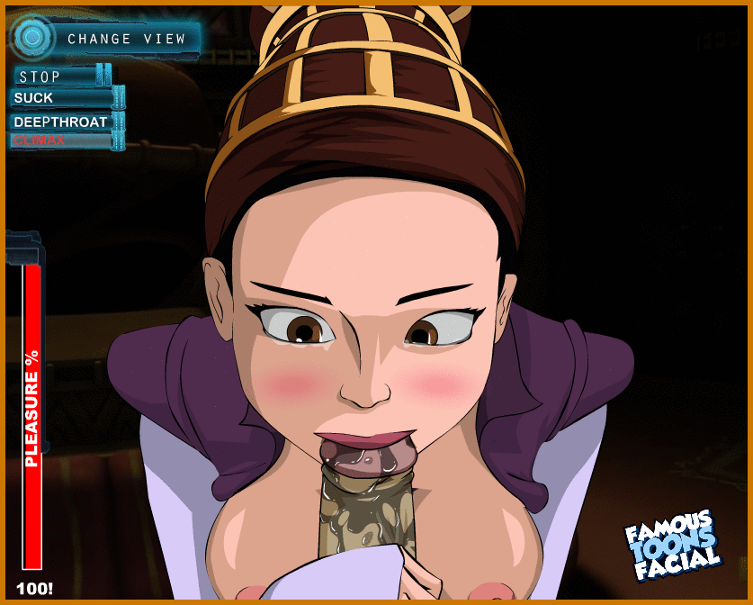 1girls, animated, areola, breasts, famous-toons-facial, fellatio, female, handjob, male, milf, nipples, padme amidala, penis, star wars