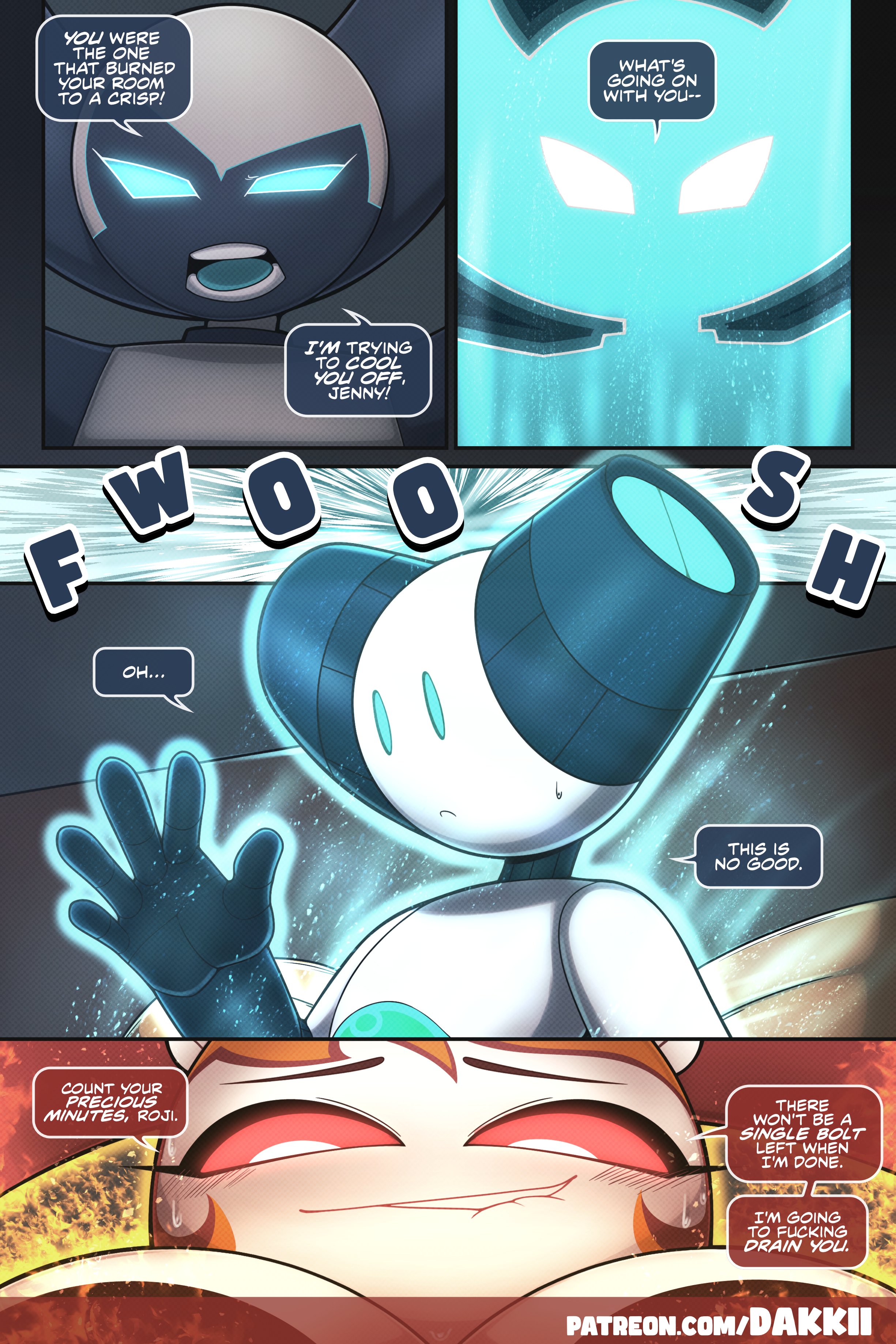 1boy, 1boy1girl, 1girls, android, android girl, ass, big ass, big breasts, breasts, bust, busty, cartoon network, chest, comic, comic page, crossover, curvaceous, curvy, dakkii, digital media, female, gynoid, hips, hourglass figure, huge ass, huge breasts, humanoid, jenny wakeman, large ass, large breasts, layziidakkii, legs, light skin, light-skinned female, male, male/female, mature, mature female, metallic body, my life as a teenage robot, nickelodeon, robot, robot boy, robot girl, robot humanoid, robotboy, robotboy (character), sequence zero, story, straight, thick hips, thick legs, thick thighs, thighs, voluptuous, voluptuous female, waist, white body, white skin, white-skinned female, wide hips, xj-9