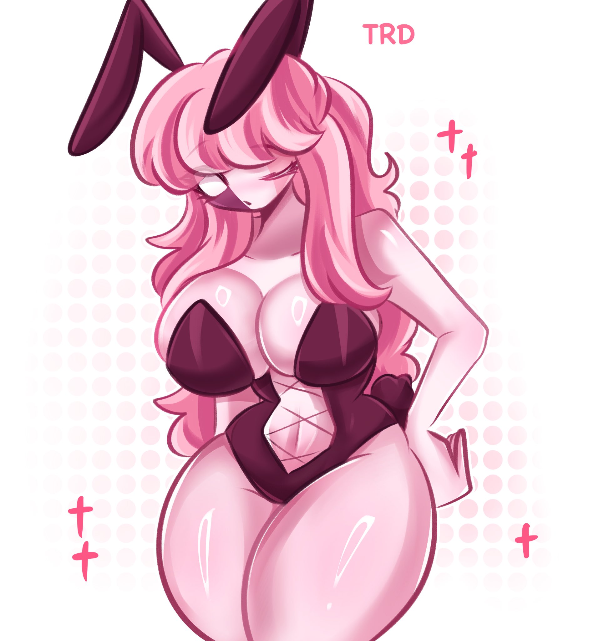 1girls, breasts, bunny ears, bunnysuit, friday night funkin, friday night funkin mod, sarvente (dokki.doodlez), sarvente (friday night funkin), solo, thighs, trd-yo