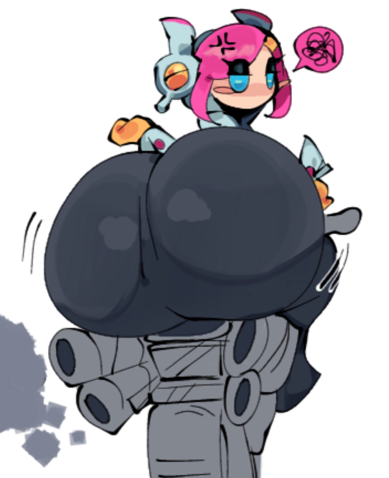 1female, 1girls, 2025, 2d, 2d (artwork), alien, alternate ass size, anger vein, annoyed, annoyed expression, ass, ass body, big ass, big butt, female, female only, hal laboratory, hyper ass, kirby (series), kirby air riders, kirby planet robobot, mstreetsamurai, nintendo, pink hair, solo, solo female, susanna patrya haltmann, susie (kirby), susie is actually a heavyweight rider, wheelie (kirby), wheelie bike