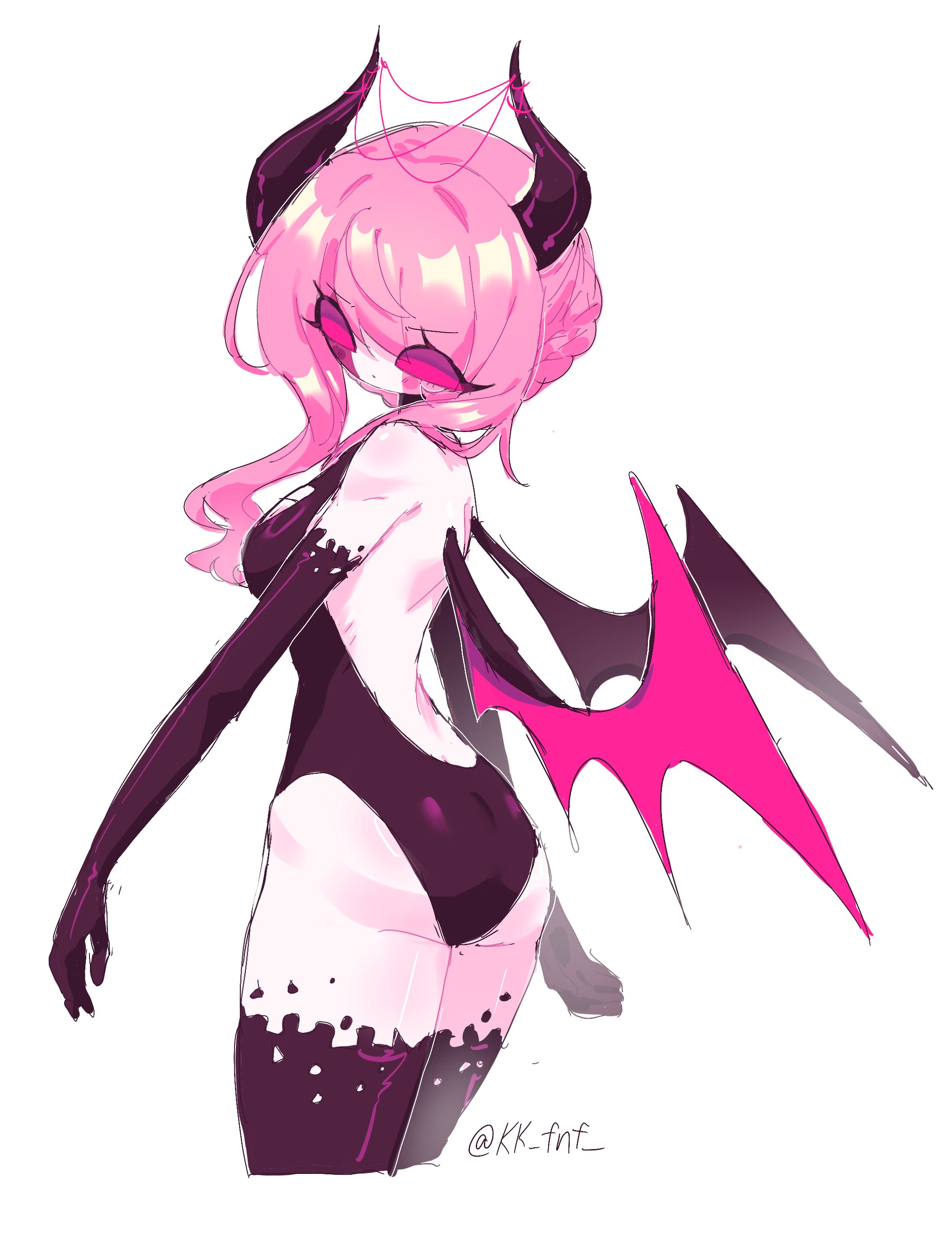1girls, ass, breasts, demon girl, friday night funkin, friday night funkin mod, kk fnf , sarvente (dokki.doodlez), sarvente (friday night funkin), wings