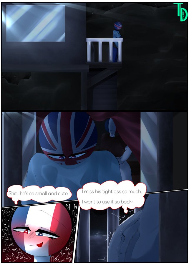 1boy, 1futa, 44waa29304, balcony, countryhumans, countryhumans girl, female, france (countryhumans), futanari, intersex, male, tagme, united kingdom (countryhumans)