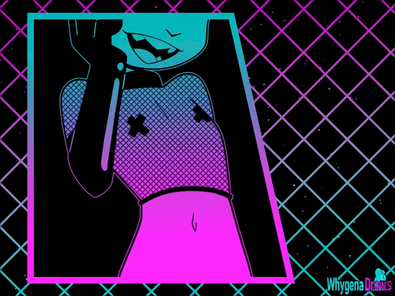 ambiguous gender, animated, anthro, covered nipples, cropped, feminine, fishnets, furry, gay, latex gloves, male focus, male only, reggie (whygena), riding, solo male, toony, whygena