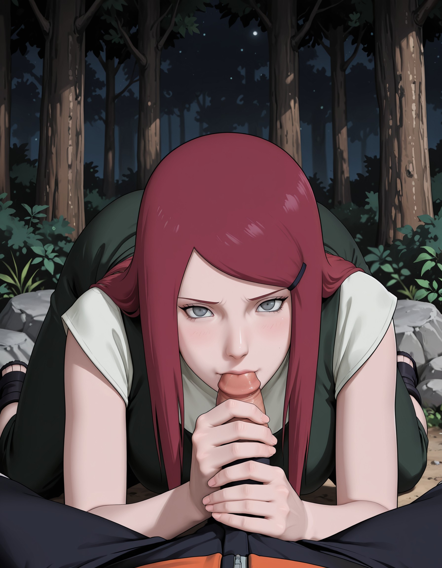 ai generated, blowjob, female, mature woman, mother and son, naruto, naruto (series), uzumaki kushina