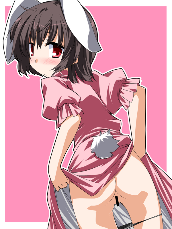 animal_ears ass bunny_ears hemogurobin_a1c red_eyes short_hair tewi_inaba touhou