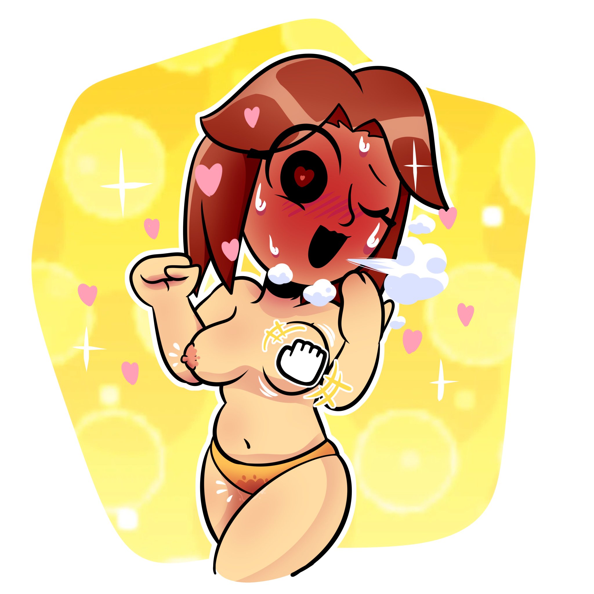 1girls, breasts, cursor, female, groping, mii, mii gunner, monica moneybell, nintendo, nude, panties, super smash bros., tagme, wet pussy
