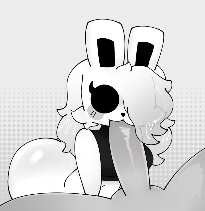 ass, blowjob, bunny ears, cube 459 (geometry dash), femgram, geometry dash, hair over one eye, huge ass, lorensart, penis
