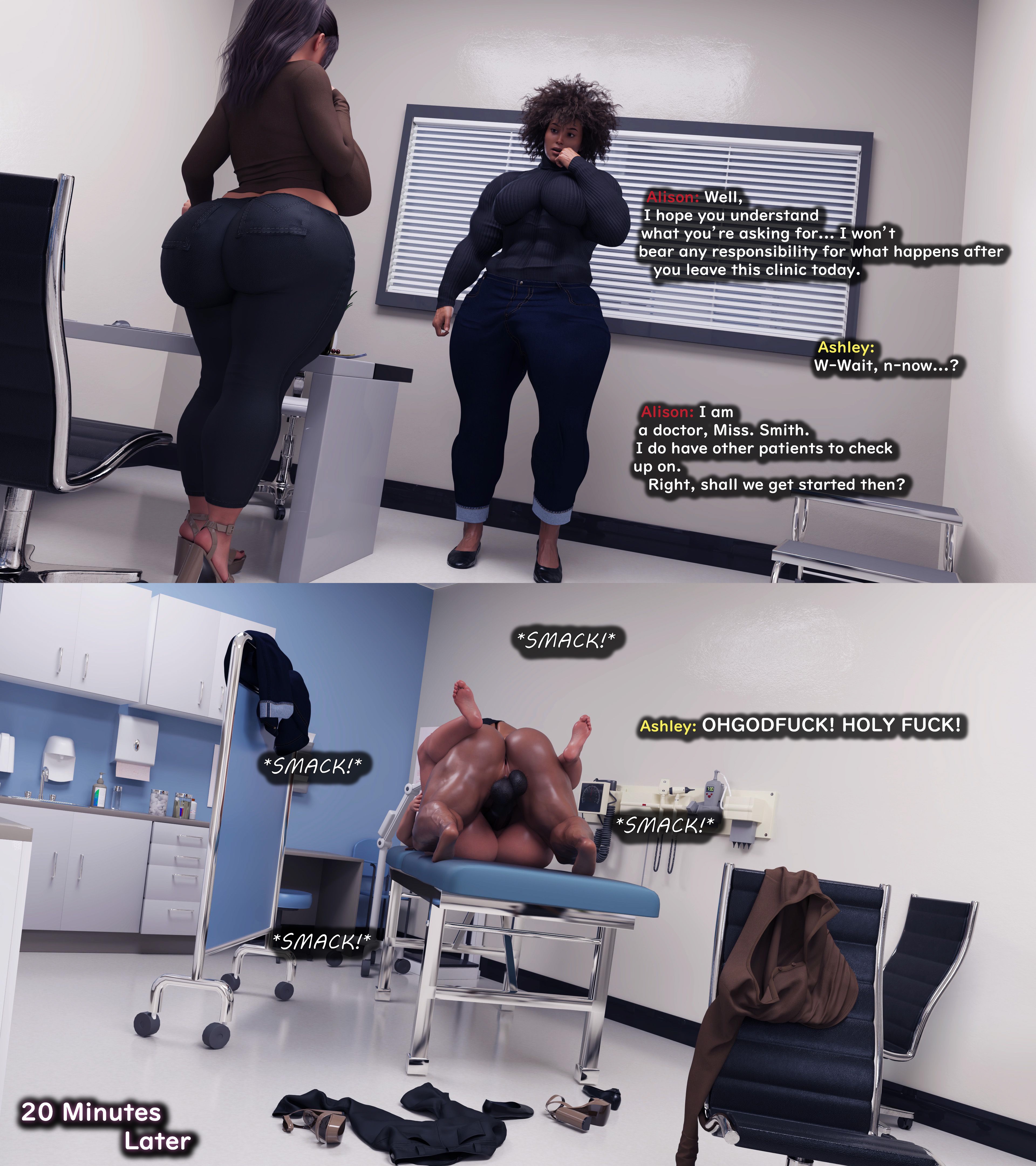 1futa, 1girls, 3d, abs, alison (blankken), ass, big ass, big breasts, big penis, blankken, breasts, cheating, cucked by futa, dark-skinned futa, doctor, doctor on patient, doctors office, female, futa on female, futanari, huge penis, mating press, muscular, muscular futa, original, original character, pants off, penis, quickie, rough sex, text, uncensored, vaginal penetration