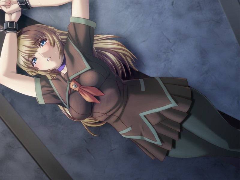 blonde_hair blue_eyes bondage mitsuya_(iron) school_uniform thighhighs tied yuumei_sakai_wo_koto_ni_suru