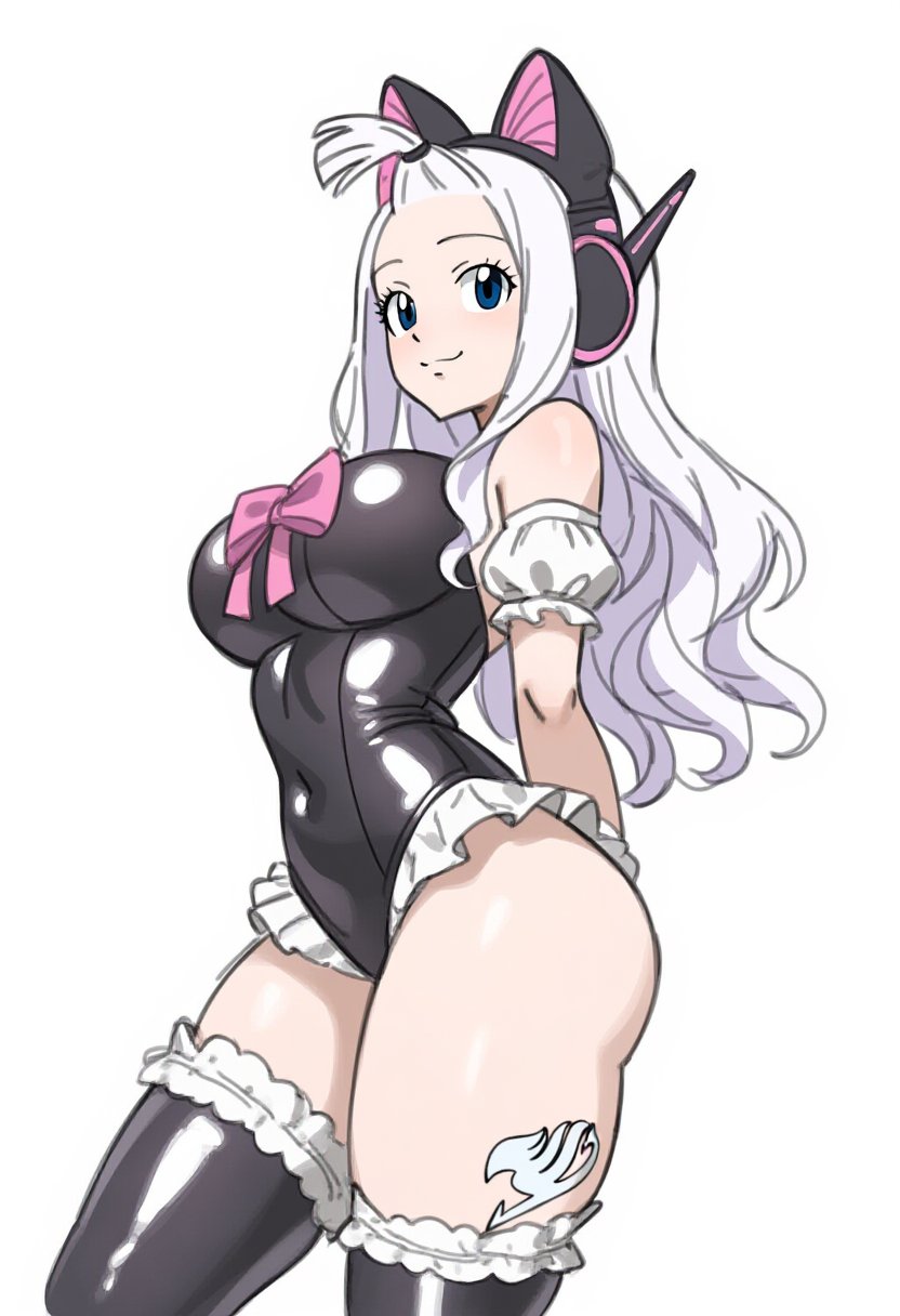1girls, arms behind back, armwear, ass, bare thighs, belly button, big ass, big breasts, big butt, bimbo, black dress, black legwear, black stockings, black thighhighs, blue eyes, blush, breasts, busty, butt, cat ears, cat girl, catgirl, cute, dress, fairy tail, fairy tail mark, fake animal ears, female, female focus, female only, gamer girl, headphones, hi res, high resolution, highres, hourglass figure, jei games, large breasts, leg tattoo, legwear, light skin, light-skinned female, mirajane strauss, neko, pale skin, pale-skinned female, perky breasts, pinup, pose, posing, ribbon, short dress, skimpy, skimpy clothes, skimpy dress, smile, smiling, solo, solo female, solo focus, standing, stockings, tattoo, tattoo on thigh, thick thighs, thigh tattoo, thighhighs, thighs, thunder thighs, tight clothing, tight dress, very high resolution, wavy hair, white background, white hair, white tattoo, white-haired female