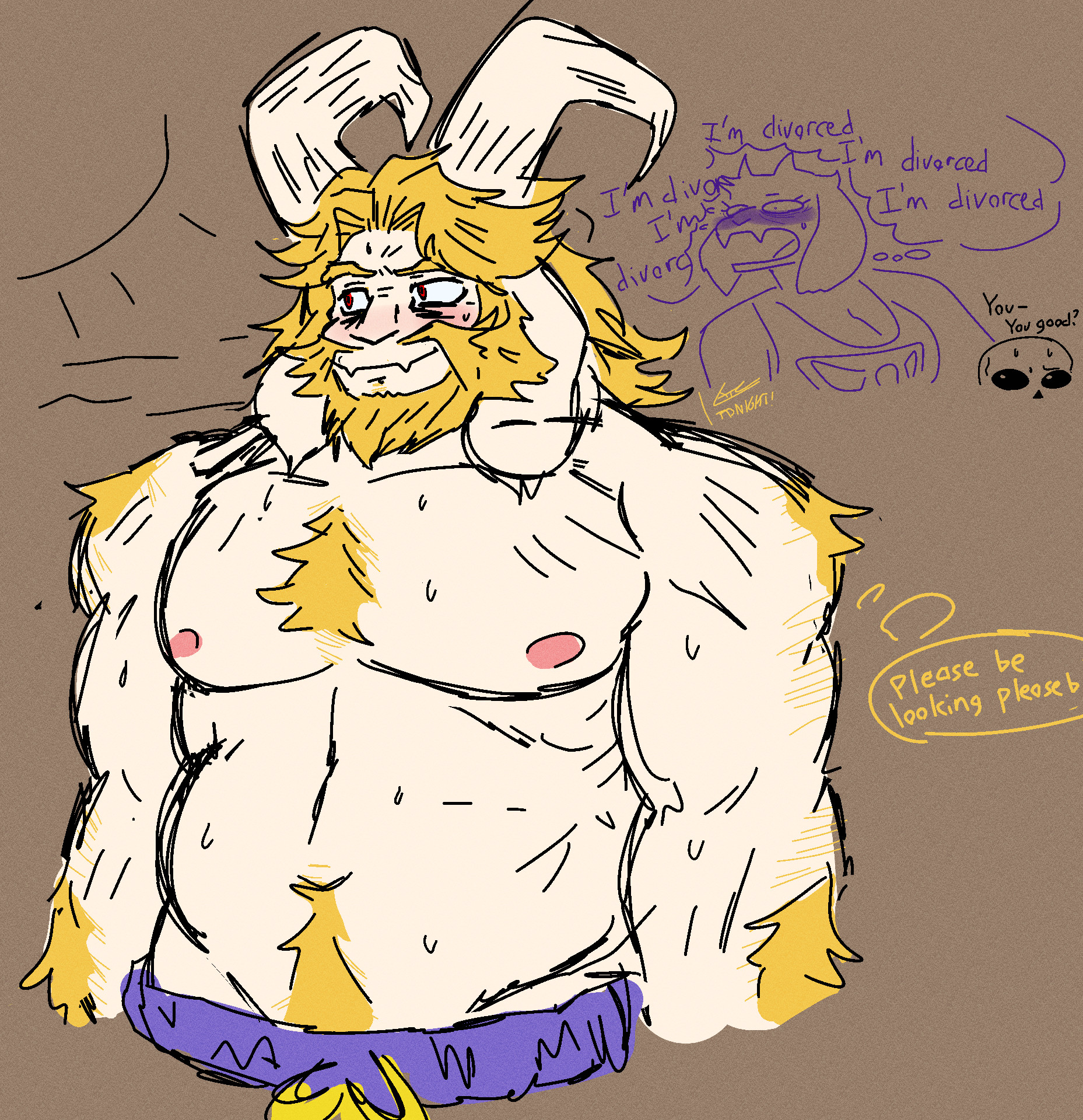 1female, 1girls, 2025, 2boys, anthro, asgore dreemurr, beard, belly hair, blush, chest tuft, deltarune, divorced milf, female, gay, gay male, goat, homosexual, homosexual male, horns, katztonight, lusting, male, male focus, multiple characters, nipples, outside, sans, sans (undertale), shirt, shirtless, shirtless male, shorts, sweat, sweating, toby fox, toriel, toriel (undertale), undertale, undertale (series)