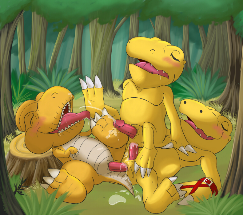 2_fingers 3_toes 3boys agumon anal anal_sex anus ass barefoot belly blush buggery bushes chubby claws closed_eyes color crossover cum cum_drip cum_in_anus cum_inside cum_on_belly cum_on_face cum_on_feet cum_on_penis cum_on_self cum_on_tail cum_on_tongue cum_string digimon drool drooling fangs feet foot_fetish forest gay gon grass hindpaw male male_only mouth muscles nature no_humans nude open_mouth oral orgasm orgy paws pecs penis raised_leg reverse_cowgirl_position saliva scales sex sharp_teeth smile smiling smirk smirking snout soles spread spread_legs stump tail threesome toe_claws toes tongue tongue_out trees yaoi yellow_skin